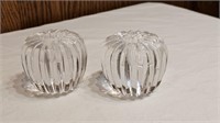 Pair of Heavy Crystal Candle Holders