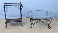 Wrought Iron Patio Coffee Table and Server