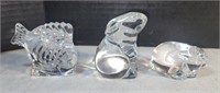 "Steuben" 3 pc. Crystal Figurines