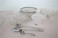 Assorted Glass Ware & Serving Spoons