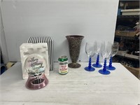 Decorative glass items includes a case and