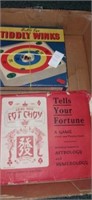 Lot with tiddly winks bulls eye game and fortune