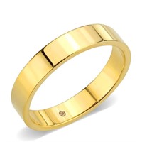 IP Gold Stainless Steel Ring with Top Grade Crysta
