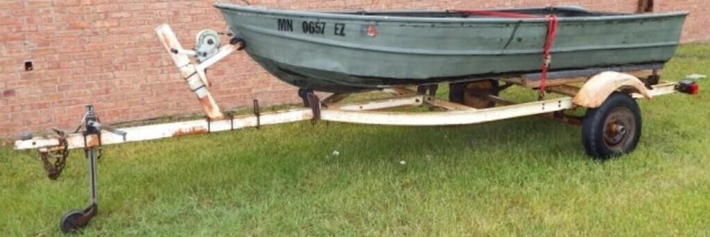 1968 Sears 12' Aluminum Fishing Boat & Trailer