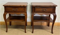 FINE QUALITY PAIR OF GIBBARD ONE DRAWER END TABLES