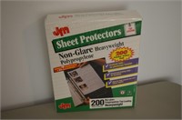 New Box of 200 Non-Glare Sheet Protectors
