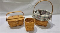 3 longaberger baskets