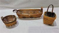 3 longaberger baskets