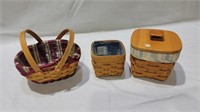 3 longaberger baskets