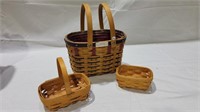 3 longaberger baskets