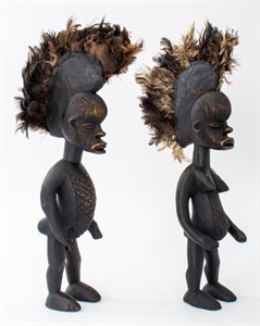 African Man & Woman Wood Sculpture, 2