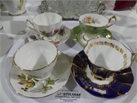 4 FANCY CUPS/SAUCERS