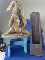 Stool 12", rabbit, wall pocket 17"