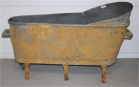 LATE 19TH C. PAINTED GALVANIZED TUB, AS FOUND