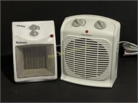 Pair of small electric space heaters