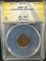 1882 Indian Head Penny AU50