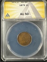1879 Indian Head Penny AU50