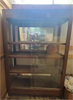 4 Shelf Wooden & Glass Display Cabinet