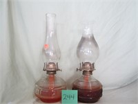 Pair of Fluid Lamps - 14.5" tall & 15.5" tall