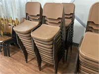 Qty (40) Iceberg Brown Stacking Chairs