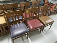 Qty (10) Wood Padded '3-Square' Back Chairs