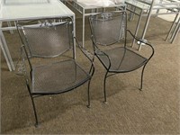 Qty (2) Black Metal Decorative Patio Chairs