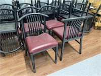 Qty (22) Black & Red Padded Metal Chairs