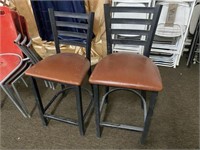 Qty (2) Padded Metal Stools