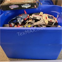 Blue Tote Full of Transformer Toys & More