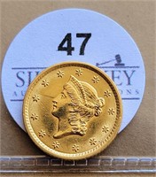 1852 $1 Gold AU