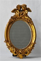 Gold Gilted Cherub Mirror 10.75"h