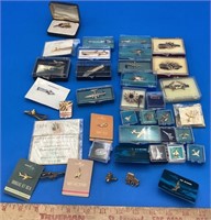 Lot Of Vintage Tie Clips And Tie Tack/Pins