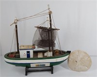 Wood Fishing Boat and Sand Dollar