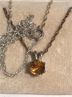 Sterling silver citrine necklace