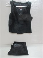 QUALITY DANIER LEATHER SUEDE PANTS AND VEST