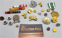 Group of Military & Legion Bars, Ribbons, Pins &