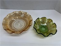 Two beautiful carnival glass pieces