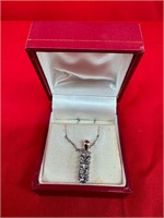 Cubic Zirconia Pendant W/ Sterling Silver Chain