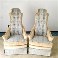 (2) Silver-Craft  Regency High Back Chairs