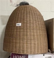 Large Wicker Hanging Light without Bulb - Missing