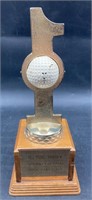 (P) Hole in one trophy 1960 dated w/ball