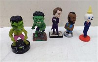 (5) Character Bobbleheads w/ The Hulk