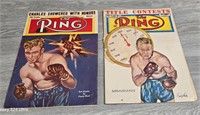 Vintage 1950s The Ring Boxing Magazines