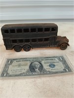 Cast iron double decker bus