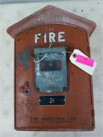 Gamewell fire alarm box with key