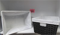 2 Fabric Lined Storage Baskets