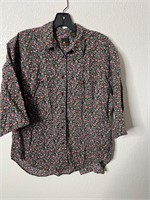 Vintage Mini Flowers Femme Button Up Shirt