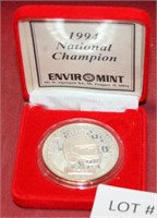 1 TROY OZ. SILVER ART ROUND - 1994 HUSKERS CHAMPS