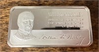 1000 grains sterling silver bar Wm. McKinley