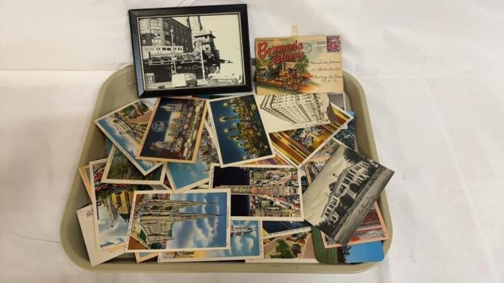 Tray Vintage Postcards & More